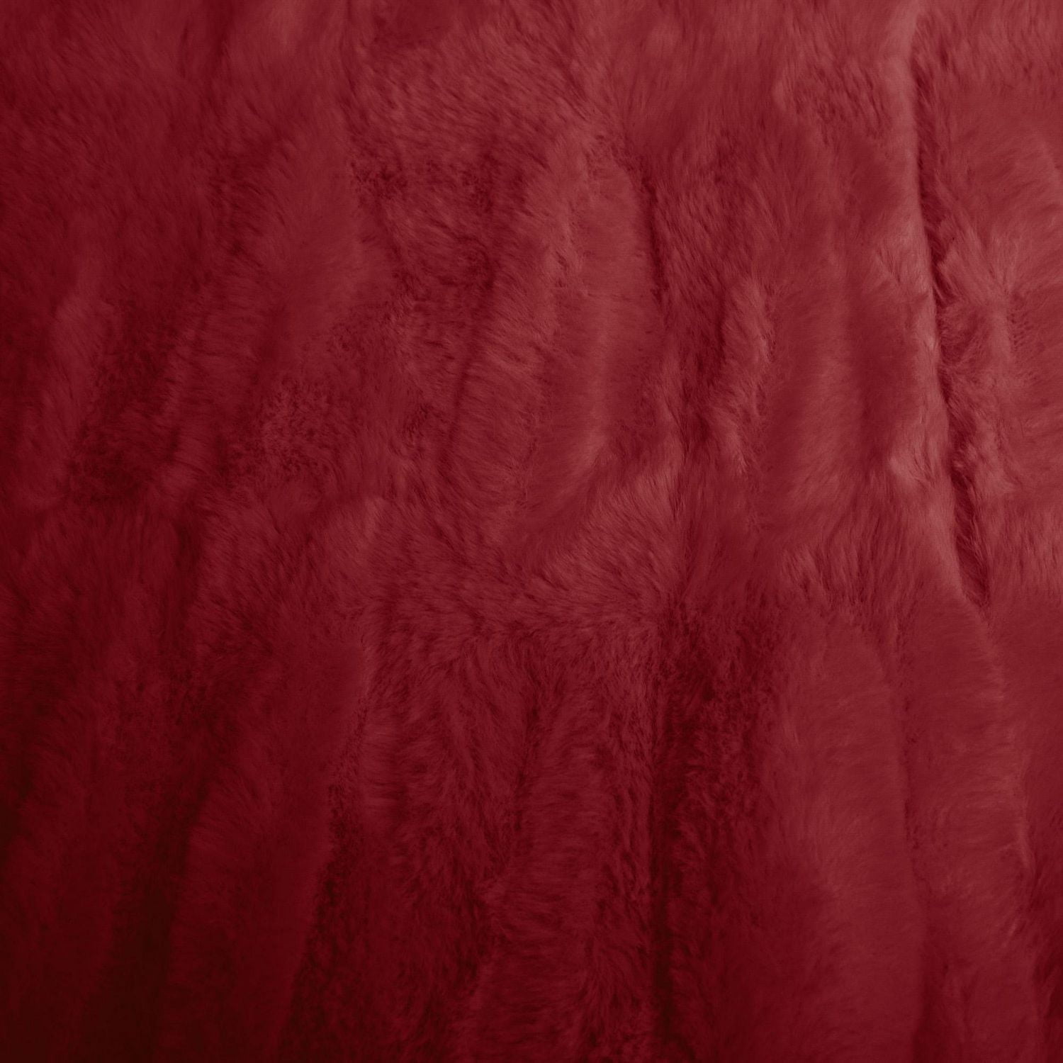 Faux Fur Throw Red