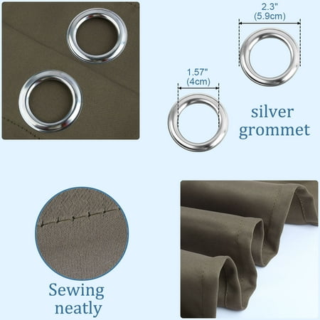 Polyester Blackout Window Curtain Coffee Color Set Of 2 Panels 42