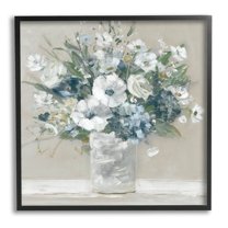 Stupell Industries Anemone Flower Arrangement Painting Black Framed Art Print Wall Art, Design by Sally Swatland