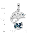 thumbnail image 2 of FJC Finejewelers 925 Sterling Silver Rhodium Plated Enameled Jumping Bass Fish Charm 30 x 19 mm, 2 of 6