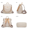 thumbnail image 2 of Bolsa de piel sintética Makes para mujer diseño convertible con bolso 2 piezas Beige-3j3l L, 2 of 5