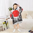 thumbnail image 6 of FORMRS Wearable Blanket Hoodie with Sleeves for Kids Cozy Flannel Sweatshirt, Black Streets, 6 of 7