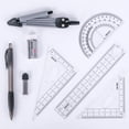 thumbnail image 4 of EDTara Ensemble de 8 Outils de Mathématiques Géométrie Règle de Boussole Scolaire Gomme Triangulaire, 4 of 7