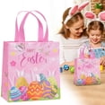 thumbnail image 2 of HCTSHG Happy Easter Bunny Bags with Handles Disposable Non Woven Bags for Easter Candy and Packaging for Gifts Wrapping, Egg Hunt, Easter Party Supplies, 2 of 9