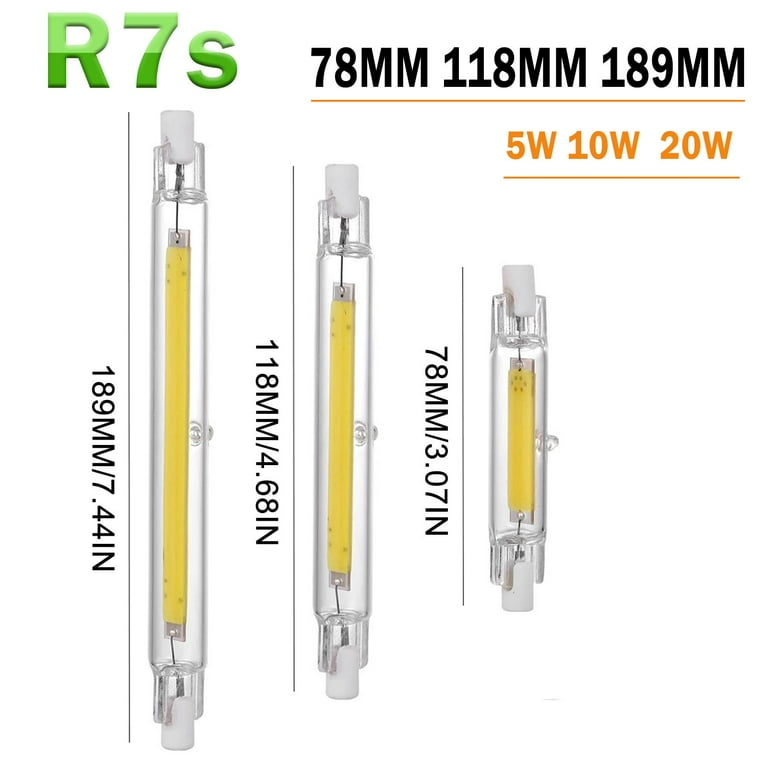 LED R7s COB 78mm 118mm Dimmable Glass Tubes 15W 30W Bulbs Replace - Foto 3