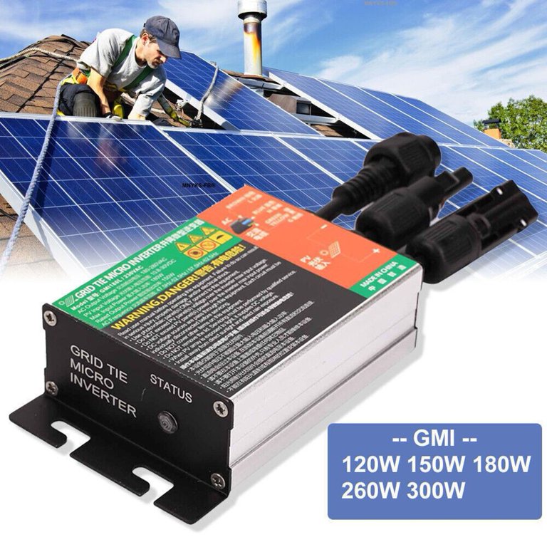 Grid Tie Solar Inverter, 1000W MPPT Power Inverter, 50/60 Hz Solar Grid Tie  System, Grid Tie Inverter, DC 20-45V Input to AC 90-140V Output Wind