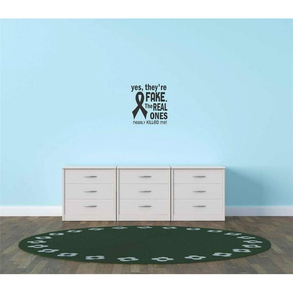 Wall Design Pieces Yes, They're Fake The Real Ones Nearly Killed Me ! Breast Cancer Ribbon Awareness 20x20