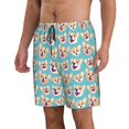 thumbnail image 2 of Cauagu Cute Corgi Head Print Men's Swim Trunks,Hawaiian Bathing Suit Swimsuits Beach Shorts with Pockets for Men Quick Dry Swimming Board Shorts-Medium, 2 of 6