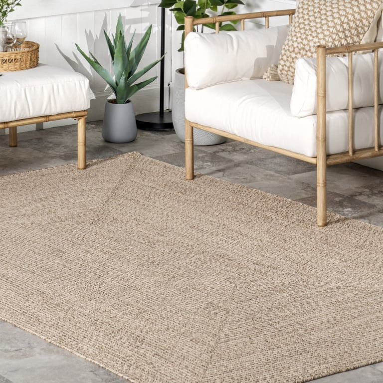 nuLOOM Wynn Braided Indoor/Outdoor Tan 6' x 9' Casual Area Rug