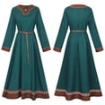 thumbnail image 2 of JOANKDMI Elegant Renaissance Peasant Dress Women Long with Waist Belt Classic Medieval Fairytale Gown for Theatrical Play and Vintage Halloween Party Costume, 2 of 9