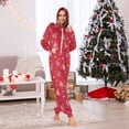thumbnail image 2 of Adult Christmas Onesie Santa Hat and Snowflakes Adult Zipper One-Piece Pajamas Unisex Pajamas with Pockets, 2 of 6