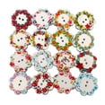 thumbnail image 6 of GUOOL 2X 100pcs Flat Wooden Flower Buttons Costume Shoes Sewing Fastener 20mm 2, 6 of 8