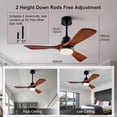 thumbnail image 3 of Ventilador de techo BOJUE de 42" con aspas de madera, luz LED y control remoto, 3 of 9
