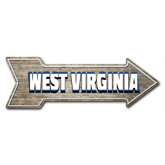 SignMission 8 x 24 in. Indoor & Outdoor Decor Direction Sticker Vinyl Wall Decals - West Virginia - 24 in.