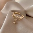 thumbnail image 3 of Womens Ring Adjustable Open Eight Pointed Star Copper Ring Korean Fashion Jewelry Gold Electroplated Index Finger Ring, 3 of 5