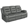 thumbnail image 3 of Coaster Nova 3-piece Leather Upholstered Motion Reclining Sofa Set Dark Gray, 3 of 17