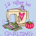 thumbnail image 2 of CafePress - I'd Rather Be Quilting Long Sleeve Infant Bodysuit - Long Sleeve Cotton Baby Bodysuit, 2 of 4