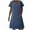 Blue, variant on CFLVAEK Denim Dresses for Women Plus Size Notch V Neck Short Sleeve T Shirt Dress with Pockets Solid Color A Line Midi Jean Dress Blue L