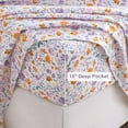 thumbnail image 4 of Twin Size Sheet Set Paisley Printed Bed Sheets for Single Bed Piece Microfiber Fitted Sheet with ” Deep Pocket & Straps Patterned Bedding Sheets & Pillowcase Set, 4 of 9