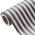 thumbnail image 1 of Minirollo de papel de regalo WRAPAHOLIC, 43 cm x 10 m, con rayas verdes/rosas, 1 of 8