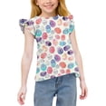 thumbnail image 3 of MKOSPLRT Toddler Girls' Easter Bunny Ruffle Hem Top Flutter Sleeve Crewneck Graphic Tees Soft Cotton Shirt for First Easter 12 Years, 3 of 7
