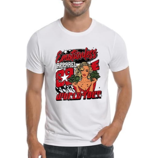 Camiseta de manga corta Emotionless Apparel 88 World Tour, almacén local. Camiseta de algodón puro de 220 g para hombre, moderna, cómoda y versátil para el verano.