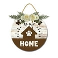 thumbnail image 1 of Eveokoki Welcome To Our Home Front Door Sign Funny Wreaths Hanging Wooden Plaque Decoration Round Rustic Wood Farmhouse Porch Decor for Home Front Door Decor, 11 x 11 Inch, 1 of 5