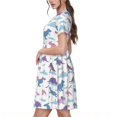 thumbnail image 2 of Vsdgher Dinosaure pour Femmes Été 2025 Robes Midi Décontractées Légères Manches Courtes Col Rond Robe de Plage, 2 of 6