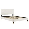 thumbnail image 5 of Modway Yasmine Channel Tufted Performance Velvet King Platform Bed in White, 5 of 8
