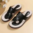 thumbnail image 5 of Slippers for Women,Slippers With Toe Post Design For Everyday Comfort Casual Style Ideal Perfectly Paired With Relaxed Attire,Womens Slippers,Black,6, 5 of 9