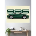 thumbnail image 2 of Porsche 986 Boxster Classic Illustration Green Poster Wall Art, Modern Wall Decor For Living Room Bedroom, 16x24 UNFRAMED, 2 of 3