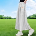 thumbnail image 4 of Girls Palazzo Capri Pants Quick Dry Baggy Wide Leg Capris with Pockets High Waist Casual Loose Kids Slacks 13 Years, Gray, 4 of 4