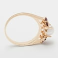 thumbnail image 3 of LBG British Made 18k Rose Gold Cultured Pearl & Garnet Womens Cluster Ring - 33 size options - Size 8.75, 3 of 6