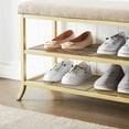 thumbnail image 3 of Shoe Storage Bench with Seat Cushion, Entryway Shoe Rack Bench 2 Tier Shoe Storage Shelf, 3 of 8