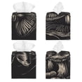 thumbnail image 2 of Fotbe Monochrome Mushroom Artwork Porta Pañuelos Decorativo de Cuero, Caja Cuadrada Moderna para Pañuelos Faciales, Organizador y Dispensador 5x5x5'', 2 of 7