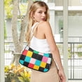 thumbnail image 5 of FORMRS Womens Shoulder Bag with Chain Strap Clutch Purse Cute Tote Handbag, Blue Checkered Pattern, 5 of 7