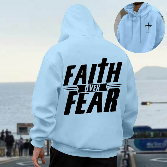 MHFRRA Sudadera con Capucha para Hombre, de Manga Larga, Informal, con Diseño Estampado, para Otoño E Invierno, Cómoda para Uso Diario, para Senderismo Al Aire Libre Azul