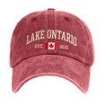 thumbnail image 3 of Lake Ontario Embroidered Hat Unisex Baseball Cap Adjustable Strap Cotton Dad Hat Casual Great Lakes Inspired Outdoor Headwear For Men Women, 3 of 6