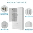 thumbnail image 4 of 63'' High Bathroom Storage Cabinet, Freestanding Kitchen Pantry Cabinet with Two Doors and Adjustable Shelf, Modern Linen Cabinet with 2 Drawers, 4 of 8