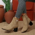 thumbnail image 4 of Dasayo Comfortable Women Boots Footwear Dress Ankle Yellow Fall Kitten Heels Pointed Toe Boots Shoes Women 39, 4 of 8