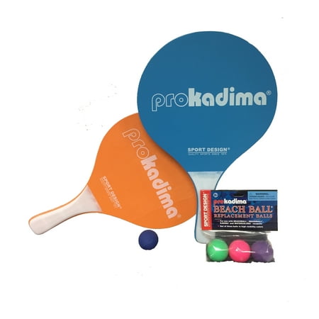 Pro Kadima Paddle Raquet Ball Set - Solid Colors - Bundle Pack (4 Balls (Best Paddle Ball Set)