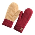 thumbnail image 2 of Wowcloth Women's Winter Mittens, Knitted Solid Color Thickened Fleece-Lined, Thermal Warmth for Outdoor Activities and Daily Use, 2 of 3