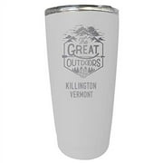 R and R Imports Killington Vermont Etched 16 oz Stainless Steel Insulated Tumbler Outdoor Adventure Design White White.