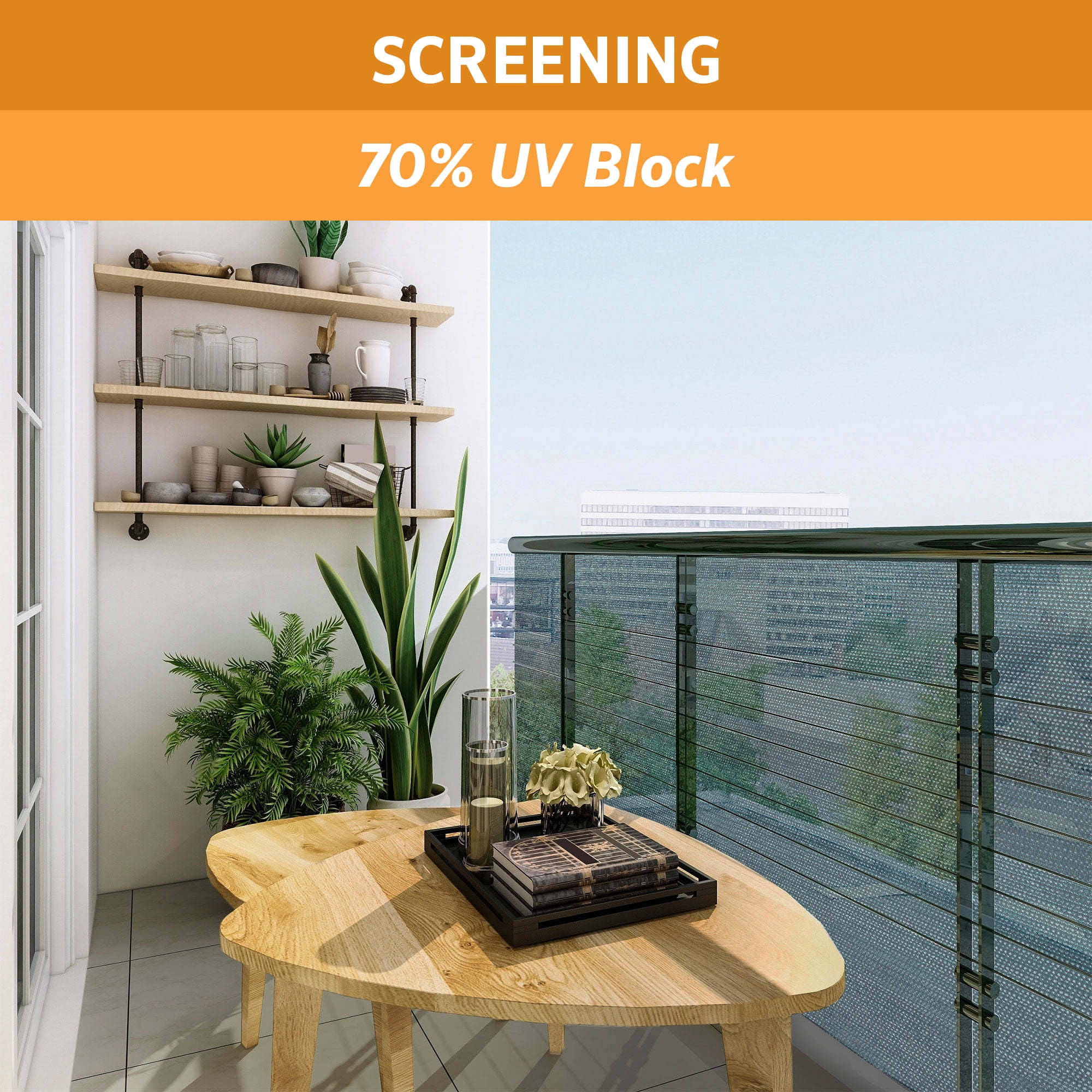 Coolaroo Knitted Shade Fabric; 70 Percent UV; 6'x15' Rolls; Rainforest