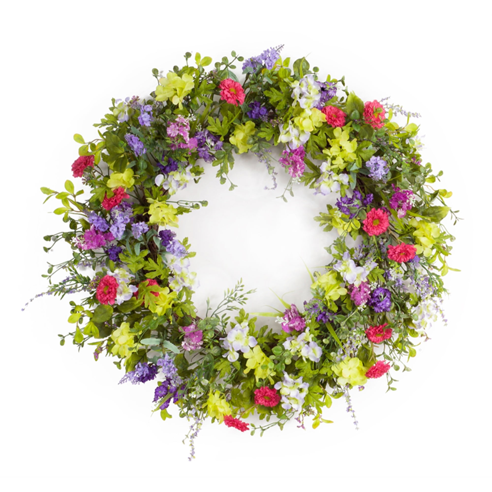 Mixed Floral Wreath 28"D Polyester/Plastic