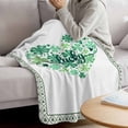 thumbnail image 3 of St Patrick's Day Blanket Soft Cozy Warm Throw Blanket for Couch, Plush Fuzzy Flannel Fleece Blankets for Sofa, Watercolor Lucky Shamrocks Heart Bed Blankets Lightweight Gifts for Women, 30"x40", 3 of 9