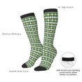 thumbnail image 4 of KLL Light Green Squares Print Cool Socks Men's Women's Crew Socks Funny Crazy Novelty Stockings, 4 of 6