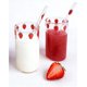 thumbnail image 1 of Tazas de fresa 2 juegos Lindos vasos de fresa de vidrio 300ML vasos de vidrio de paja, Lindos patrones de fresas botellas de vidrio para agua leche té, café jugo tazas de té (2 piezas), 1 of 5