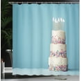 thumbnail image 4 of Ambesonne Colorful Shower Curtain, Happy Big Birthday Cake, 69"Wx75"L, Pale Teal and Multicolor, 4 of 5
