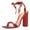 Red, variant on FSJ Women Open Toe Wavy Edge Strappy Sandals Ankle Strap Chunky Block High Heels Lace up Party Date Office Shoes Size 8 Saddle Brown